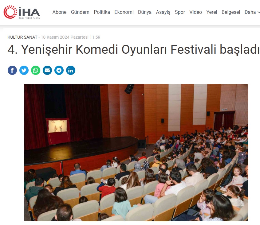 4. Yenişehir Komedi Oyunları Festivali başladı