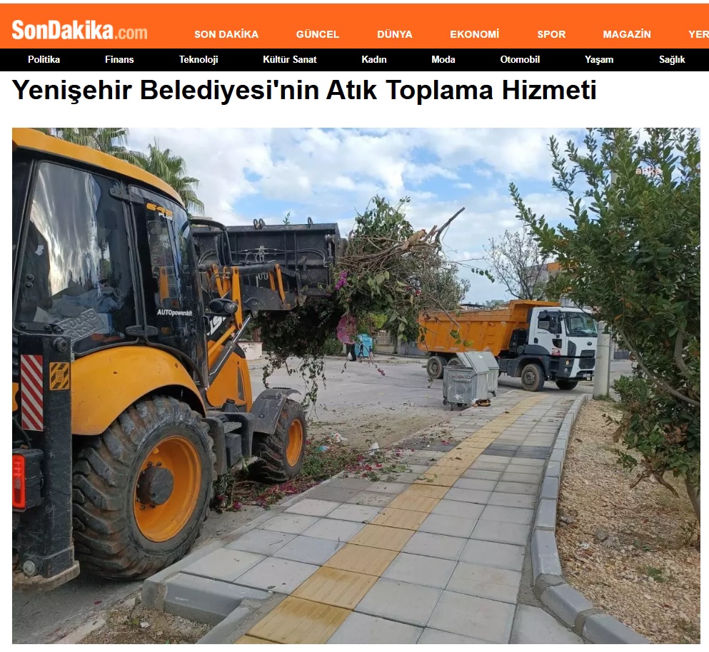 Yenişehir Belediyesi budama ve moloz atıklarını periyodik olarak topluyor