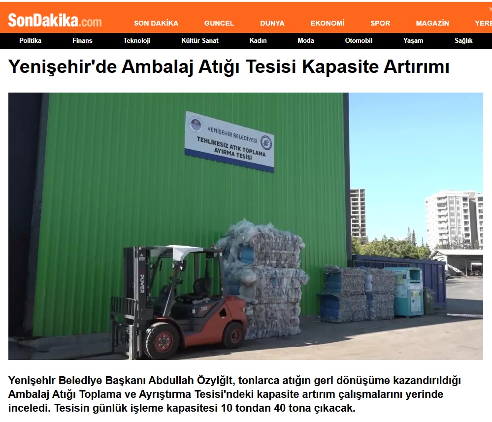 Yenişehir Belediyesi atık ayrıştırma tesisinin kapasitesini artırıyor