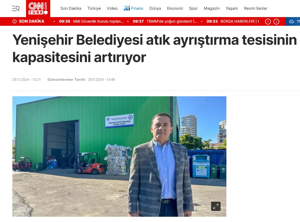 Yenişehir Belediyesi atık ayrıştırma tesisinin kapasitesini artırıyor