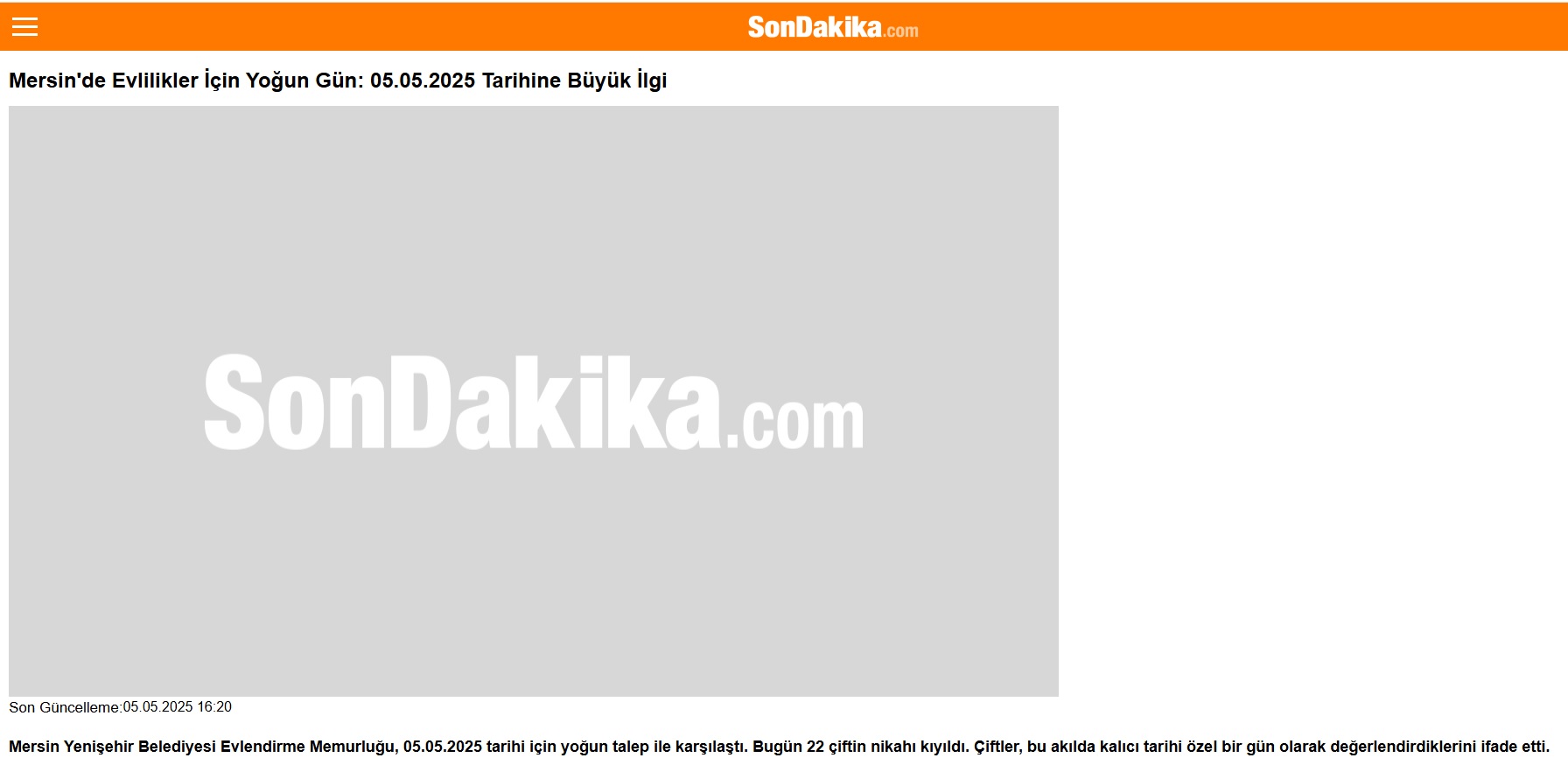 Yenişehir Belediyesi Evlendirme Memurluğunda “05.05.2025” yoğunluğu