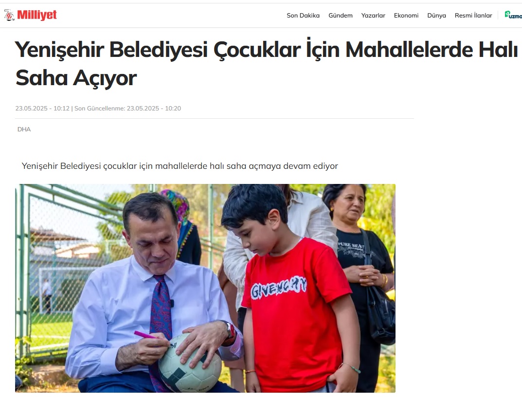Yenişehir Belediyesi çocuklar için mahallelerde  halı saha açmaya devam ediyor