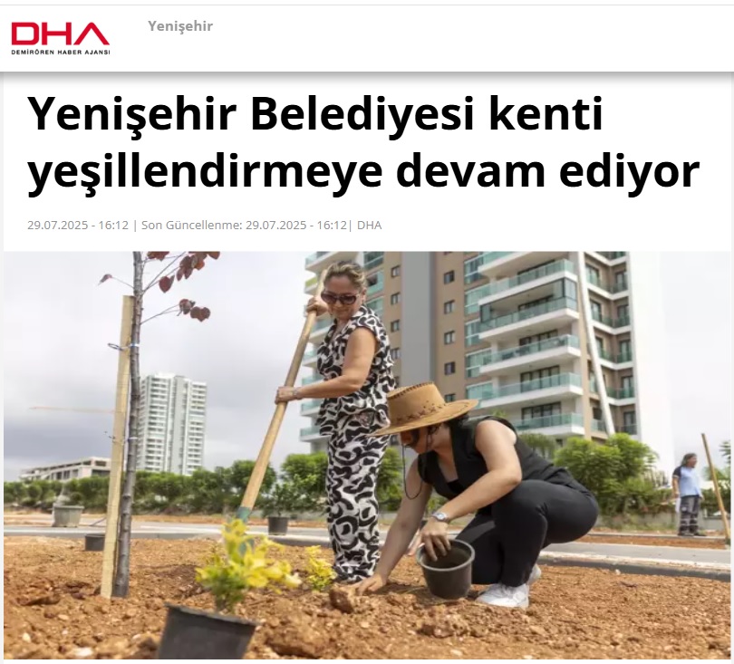 Yenişehir Belediyesi kenti yeşillendirmeye devam ediyor