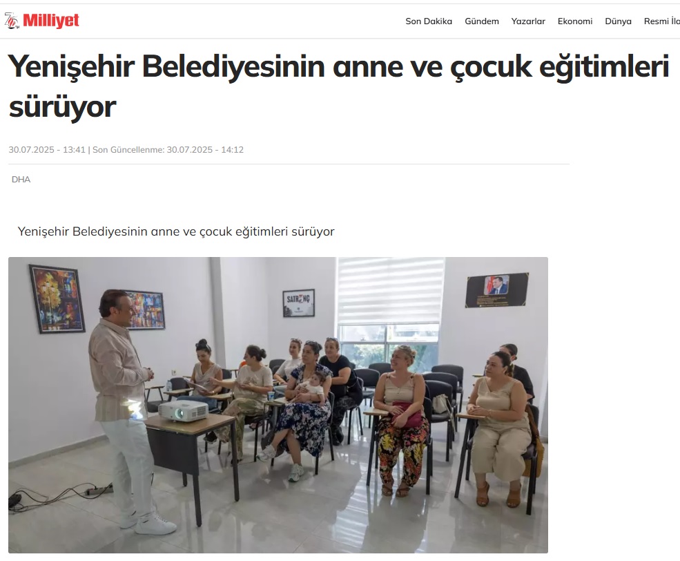 Yenişehir Belediyesinin anne ve çocuk eğitimleri sürüyor