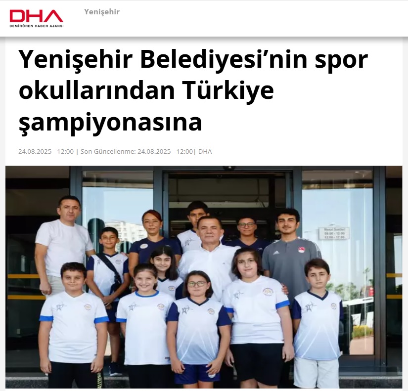 Yenişehir Belediyesinin spor okullarından Türkiye şampiyonasına