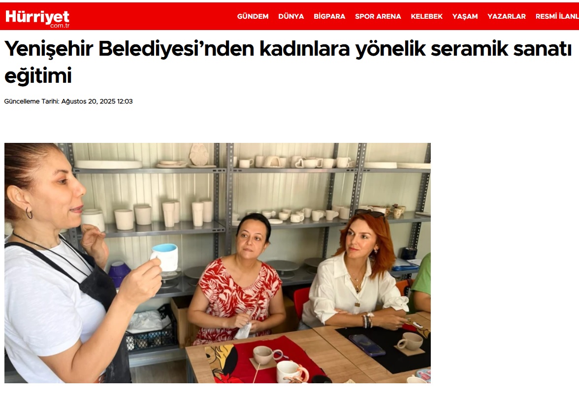 Yenişehir Belediyesinden kadınlara yönelik seramik sanatı eğitimi