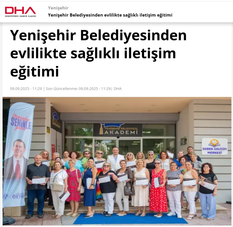 Yenişehir Belediyesinden evlilikte sağlıklı iletişim eğitimi