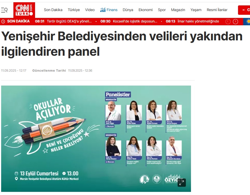 Yenişehir Belediyesinden velileri yakından ilgilendiren panel