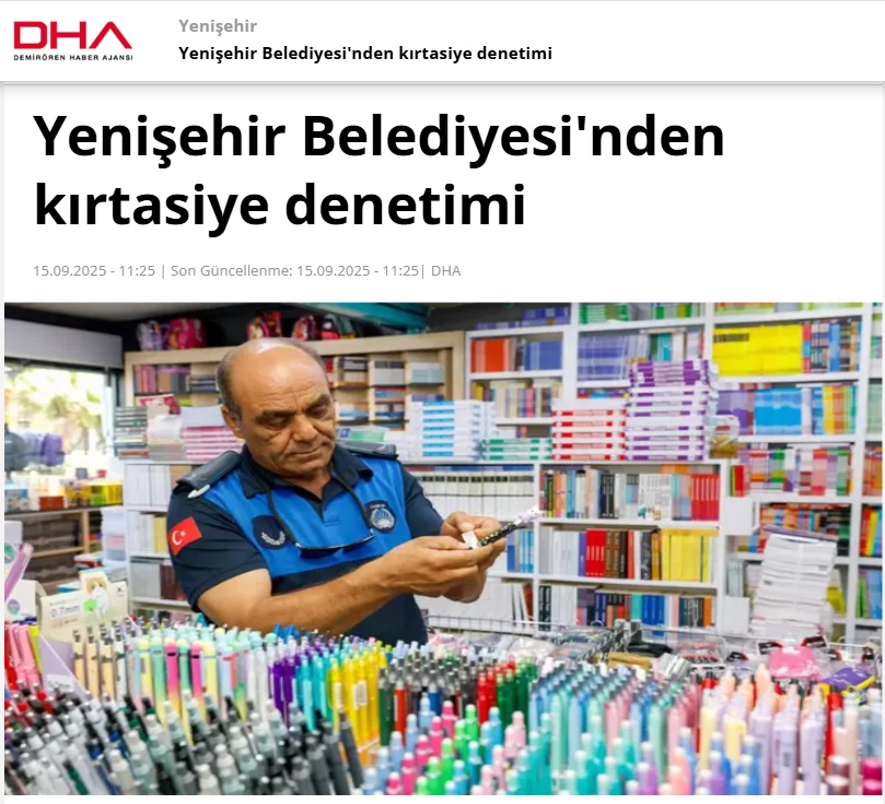 Yenişehir Belediyesinden kırtasiye denetimi