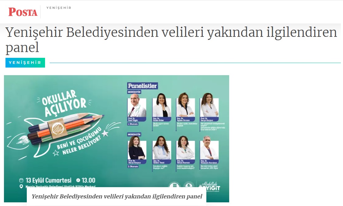 Yenişehir Belediyesinden velileri yakından ilgilendiren panel