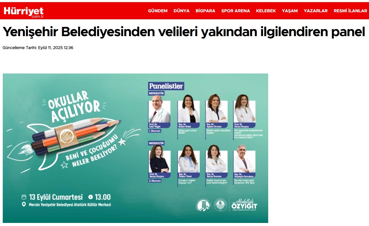 Yenişehir Belediyesinden velileri yakından ilgilendiren panel