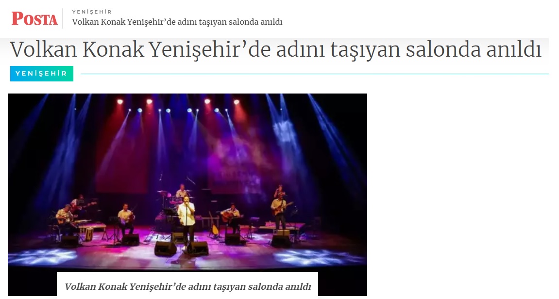 Volkan Konak Yenişehir’de adını taşıyan salonda anıldı