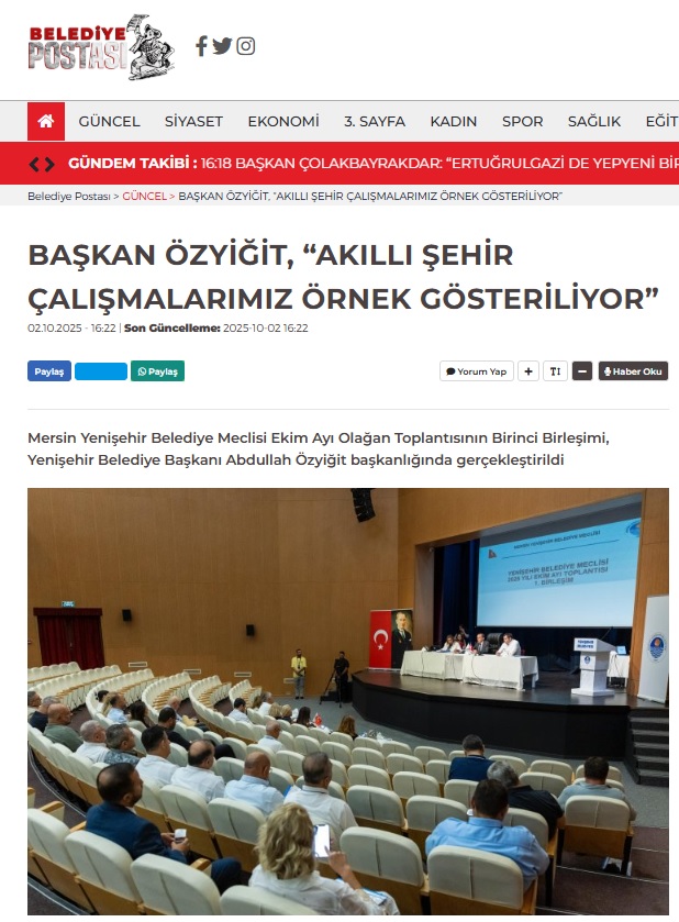 Başkan Özyiğit, “Akıllı şehir çalışmalarımız örnek gösteriliyor”