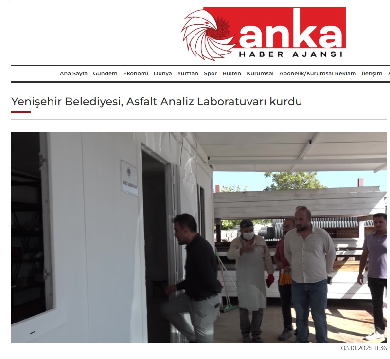 Yenişehir Belediyesi Asfalt Analiz Laboratuvarı kurdu