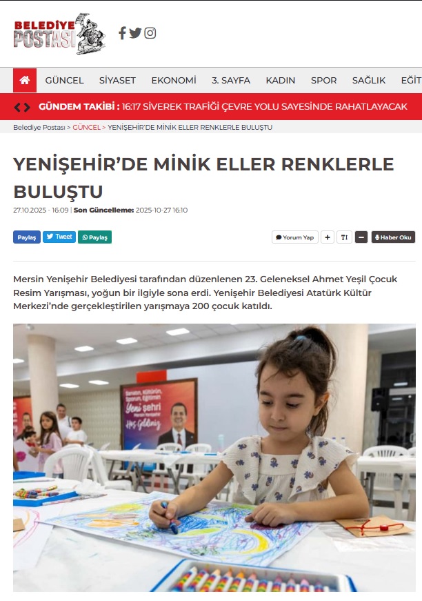 Yenişehir’de minik eller renklerle buluştu