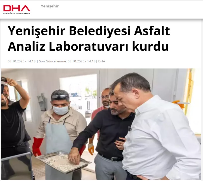 Yenişehir Belediyesi Asfalt Analiz Laboratuvarı kurdu