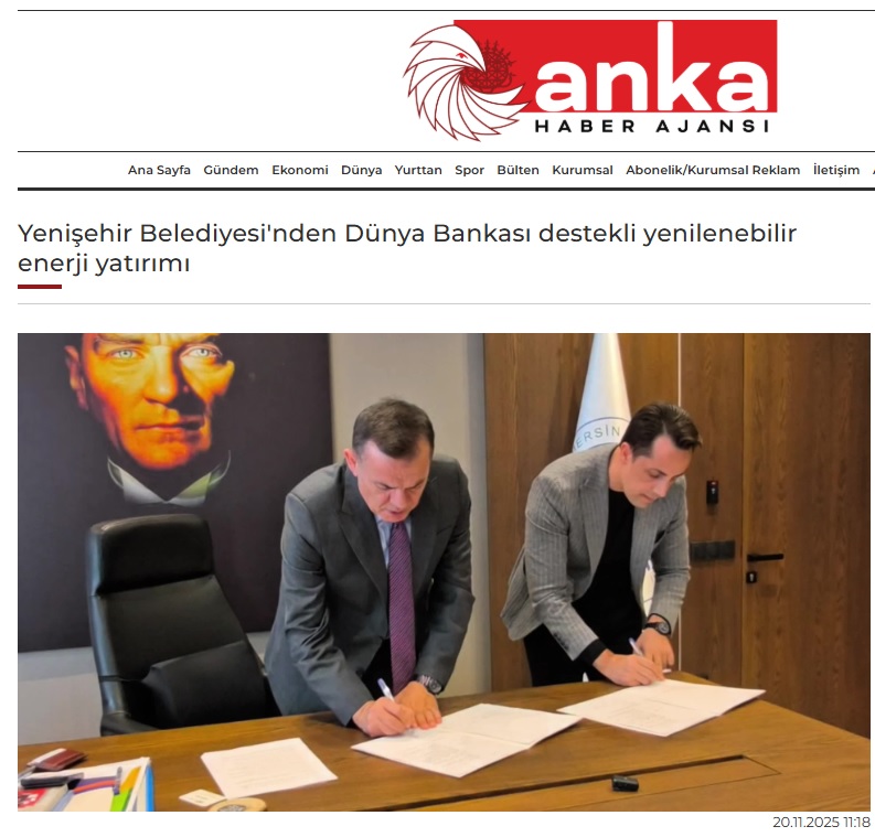 Yenişehir Belediyesinden Dünya Bankası destekli yenilenebilir enerji yatırımı