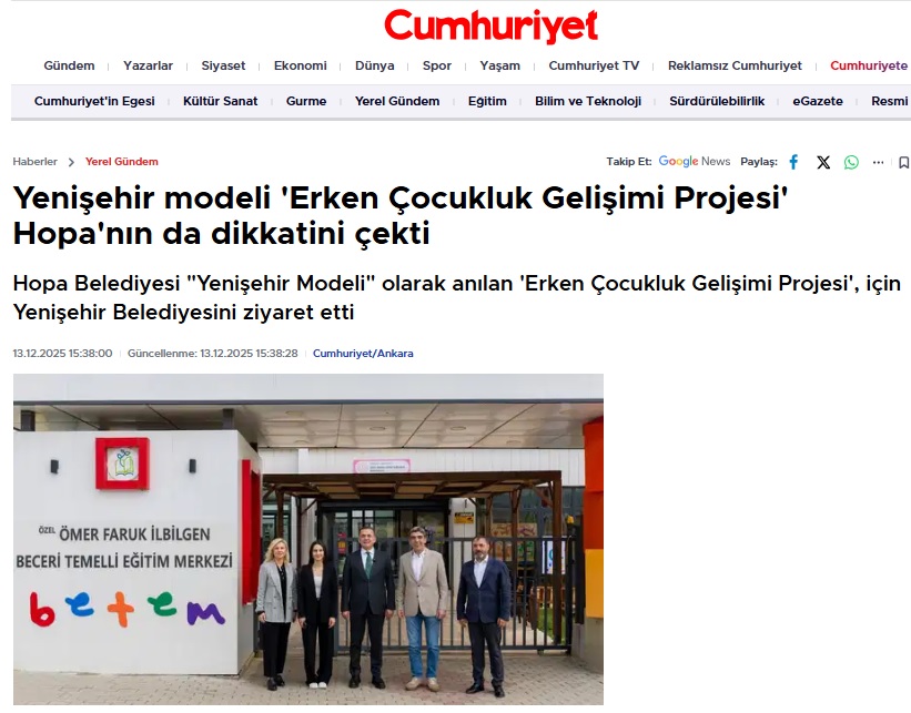 YENİŞEHİR MODELİ TÜRKİYE'YE ÖRNEK OLUYOR