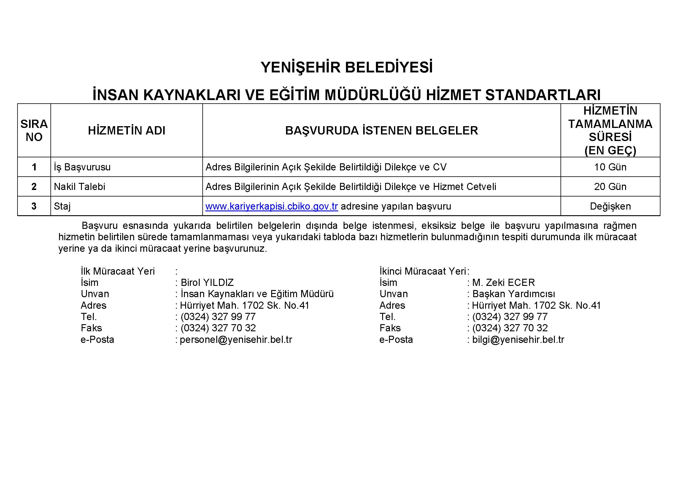 İNSAN KAYNAKLARI VE EĞİTİM MÜDÜRLÜĞÜ