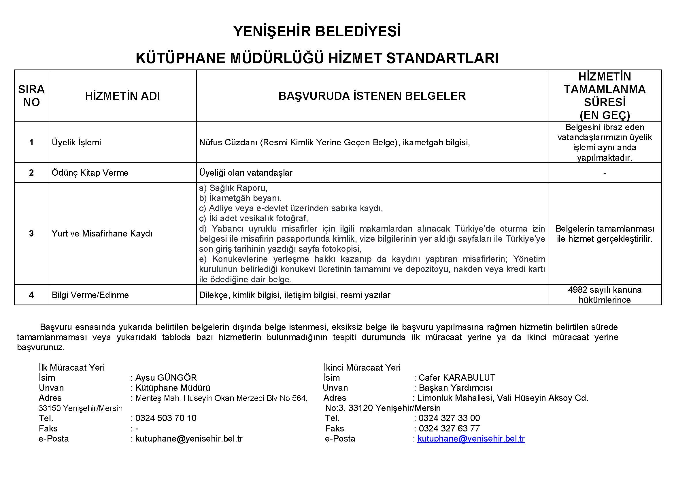 KÜTÜPHANE MÜDÜRLÜĞÜ
