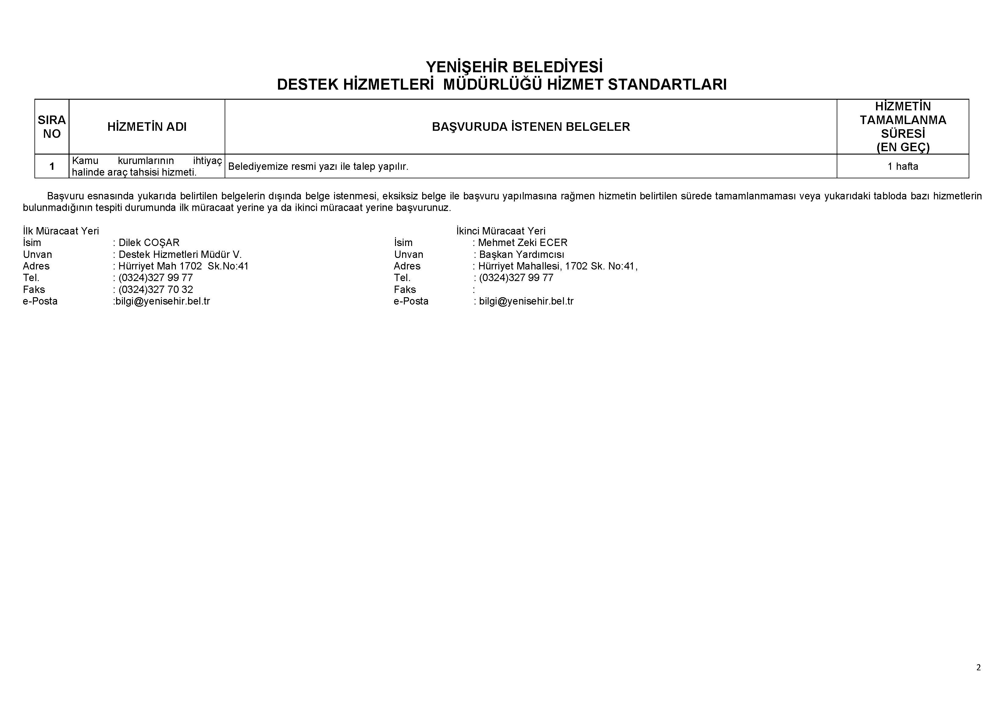 DESTEK HİZMET MÜDÜRLÜĞÜ