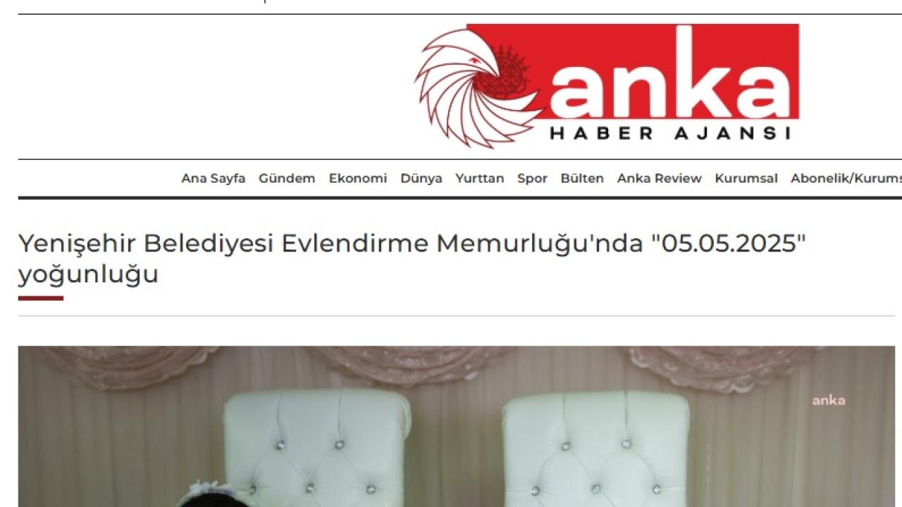Yenişehir Belediyesi Evlendirme Memurluğunda “05.05.2025” yoğunluğu