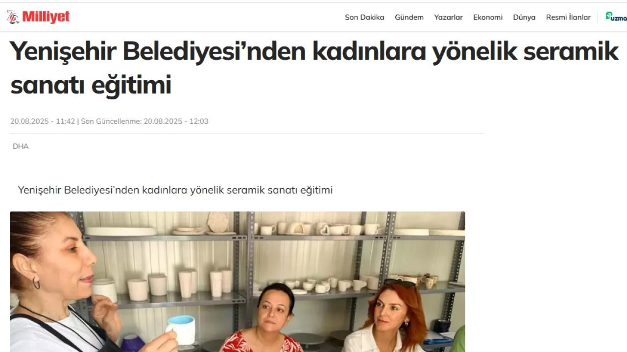 Yenişehir Belediyesinden kadınlara yönelik seramik sanatı eğitimi