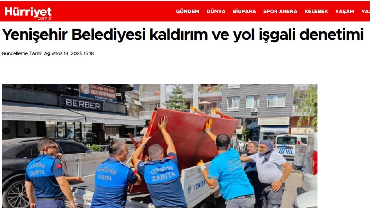 Yenişehir Belediyesi kaldırım ve yol işgallerine geçit vermiyor
