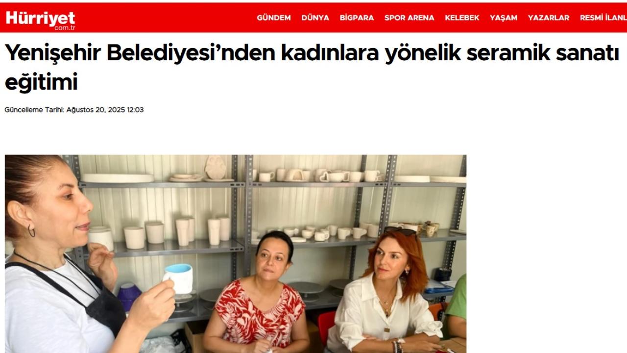 Yenişehir Belediyesinden kadınlara yönelik seramik sanatı eğitimi