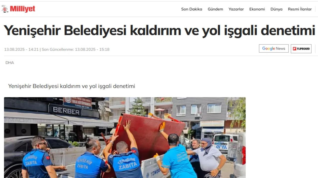 Yenişehir Belediyesi kaldırım ve yol işgallerine geçit vermiyor