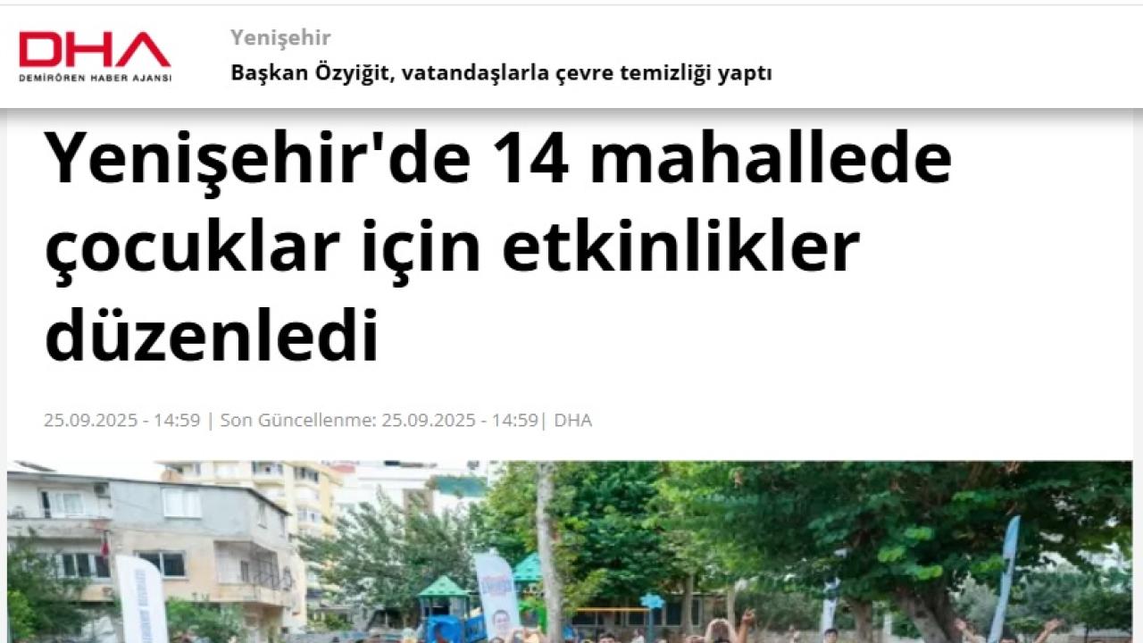 Yenişehir Belediyesi 14 mahallede çocuklar için etkinlikler düzenledi