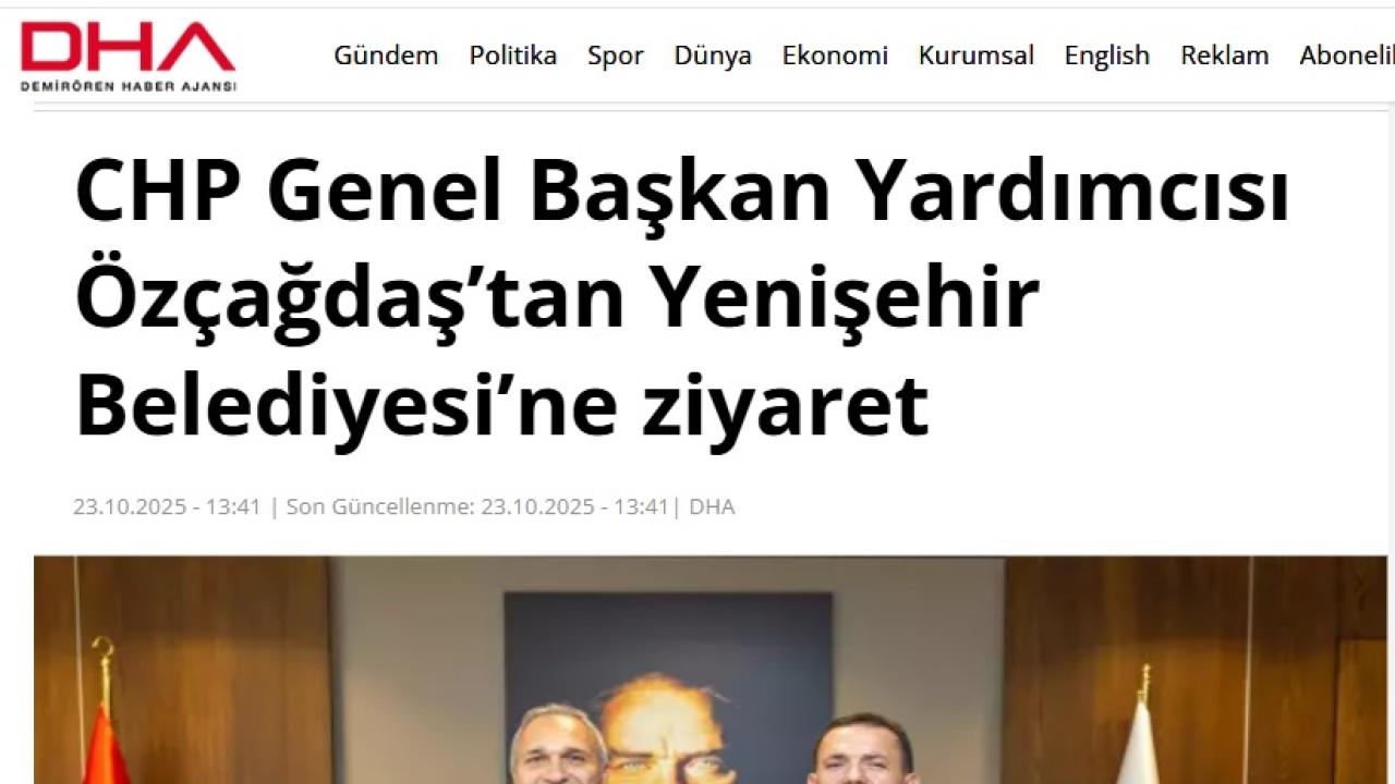CHP Genel Başkan Yardımcısı Özçağdaş’tan “Yenişehir Modeli”ne tam not