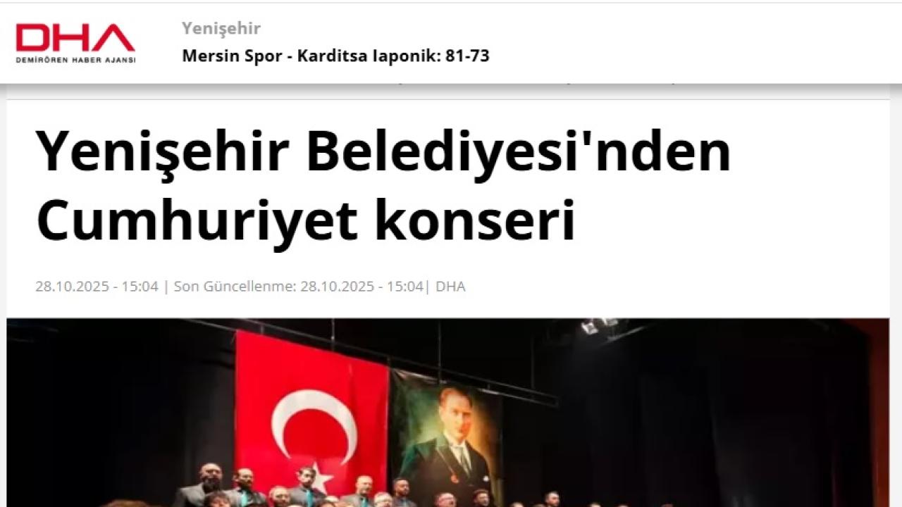 Yenişehir Belediyesinden coşkulu Cumhuriyet Konseri
