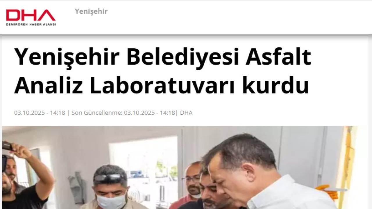 Yenişehir Belediyesi Asfalt Analiz Laboratuvarı kurdu