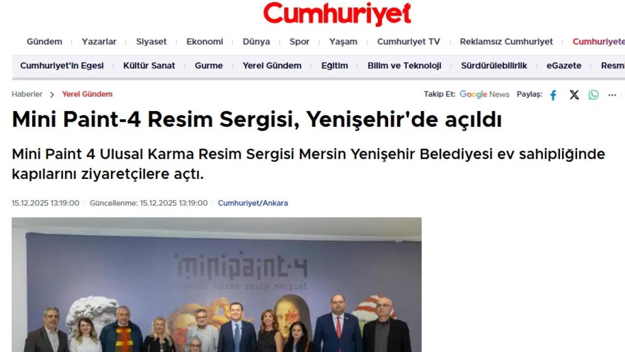 Mini Paint-4 Resim Sergisi, Yenişehir'de açıldı