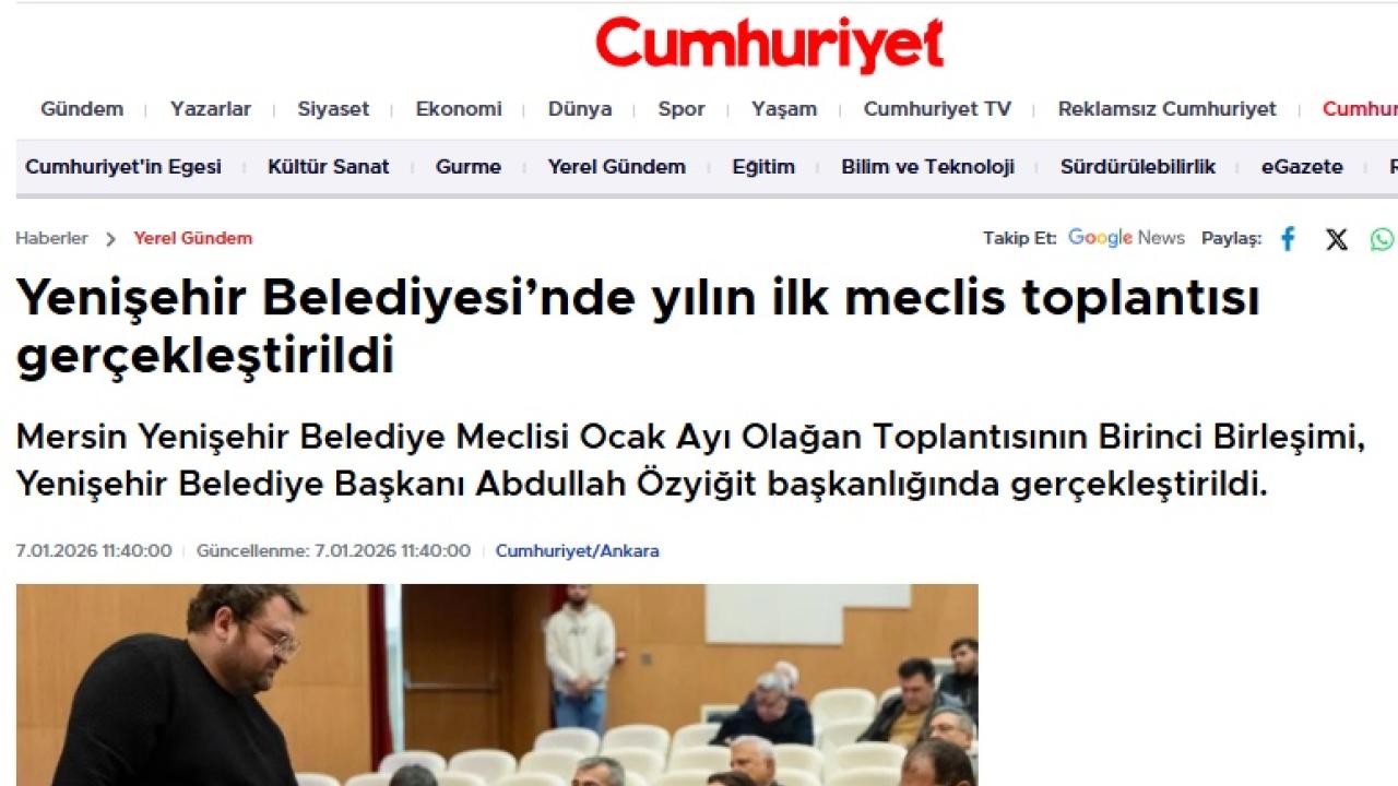 Yenişehir Belediyesinde Yılın İlk Meclis Toplantısı Gerçekleştirildi