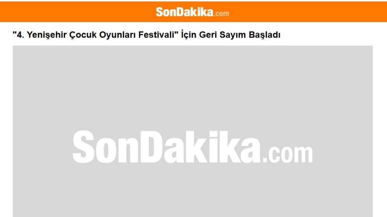 4. Yenişehir Çocuk Oyunları Festivali başlıyor