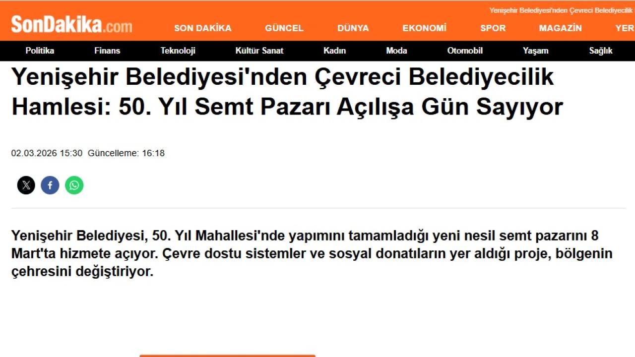 Yenişehir’de ‘Çevreci Pazar’ açıldı