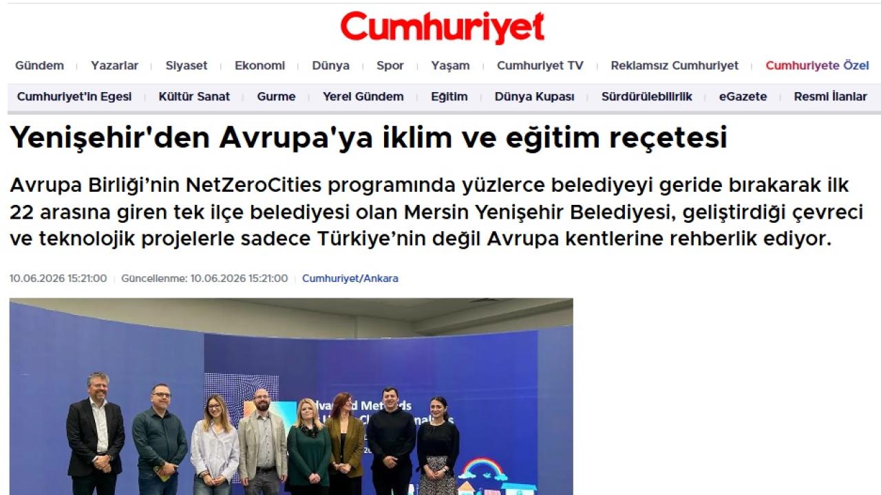 Avrupa'nın gözü Mersin Yenişehir'de