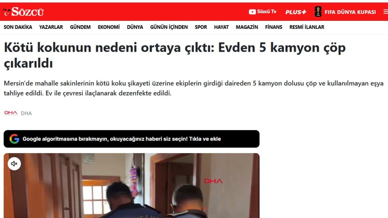 Çöp evden 5 kamyon atık çıkarıldı