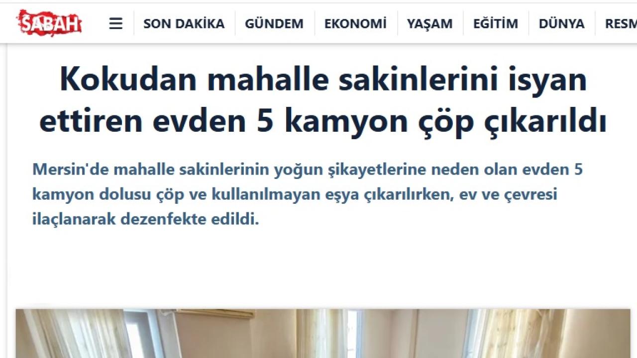 Çöp evden 5 kamyon atık çıkarıldı