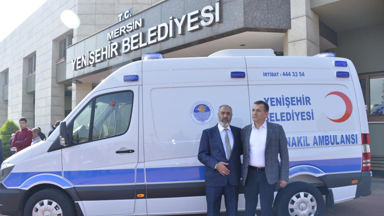 Hayırsever Arıkan, Yenişehir Belediyesi’ne  ambulans bağışladı.