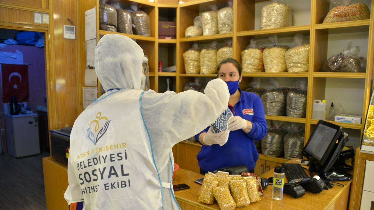 Yenişehir’de esnafa hijyen paketi dağıtıldı