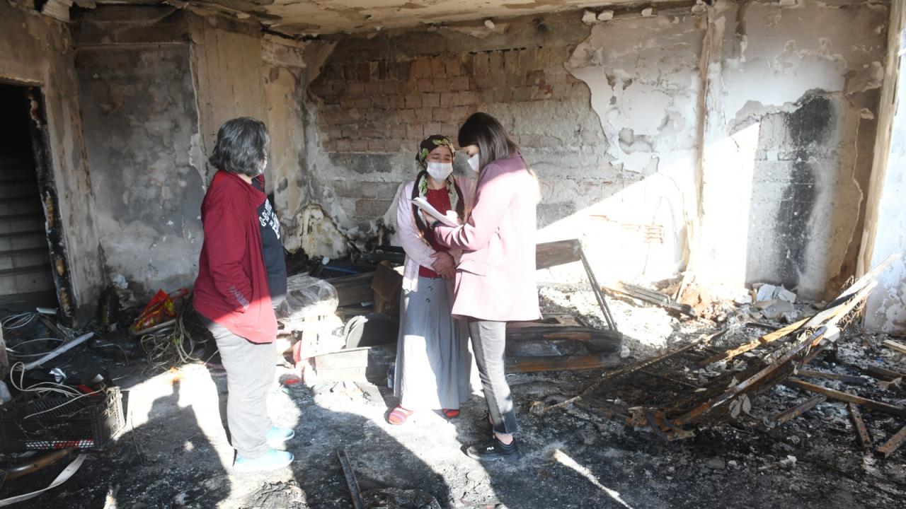 Yenişehir Belediyesi Sosyal Hizmet Destek Müdürlüğü ekipleri olay yerinde incelemelerde bulundu