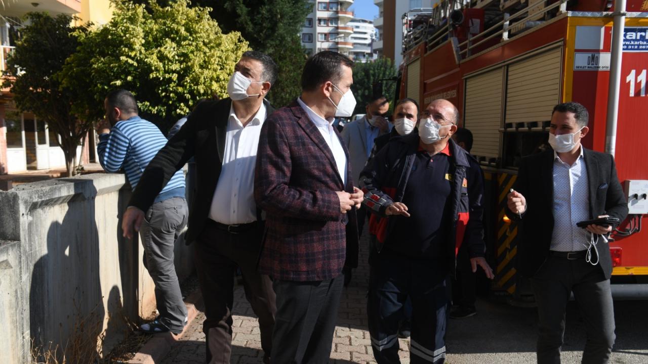 Yenişehir Limonluk Mahallesi Denizay sitesinde çıkan yangın korku yarattı