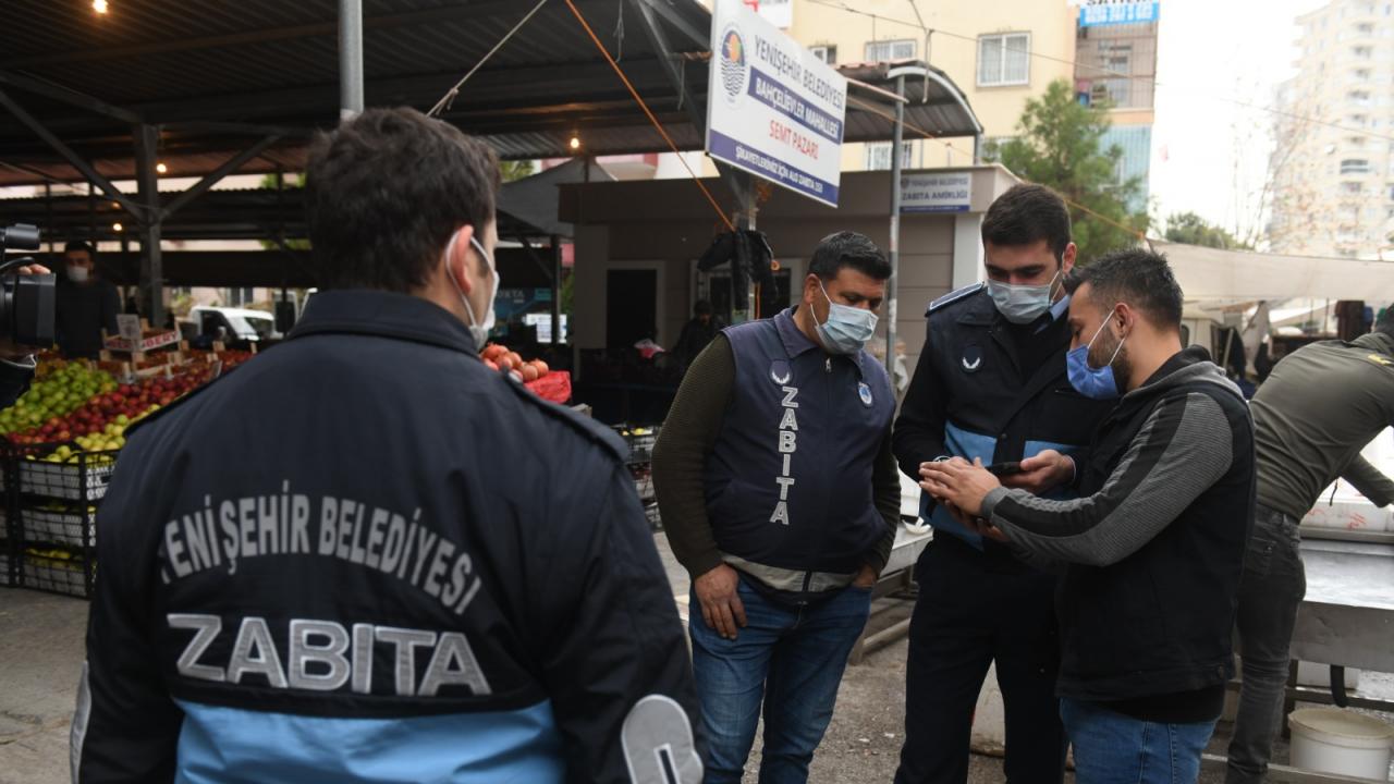 Yenişehir’deki pazaryeri girişlerinde HES kodu uygulaması
