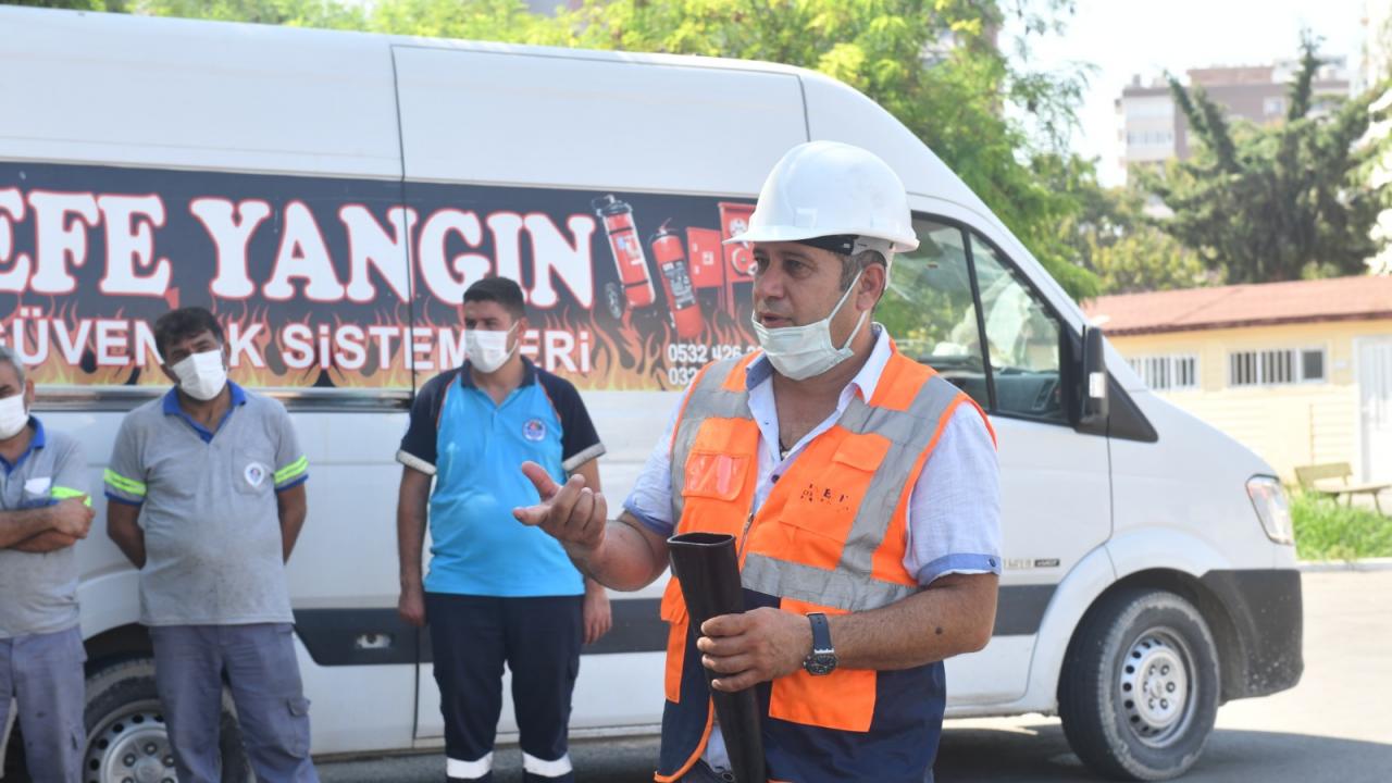 Yenişehir Belediyesi personeline yangın tatbikatı 