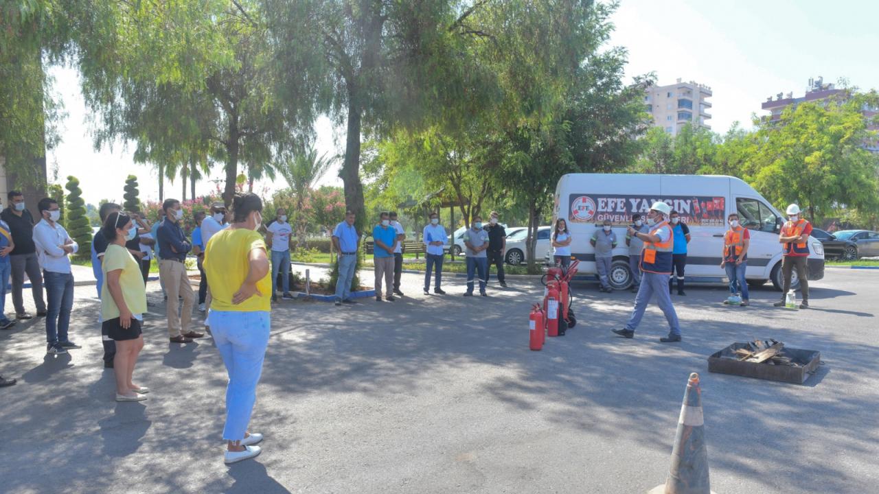 Yenişehir Belediyesi personeline yangın tatbikatı 