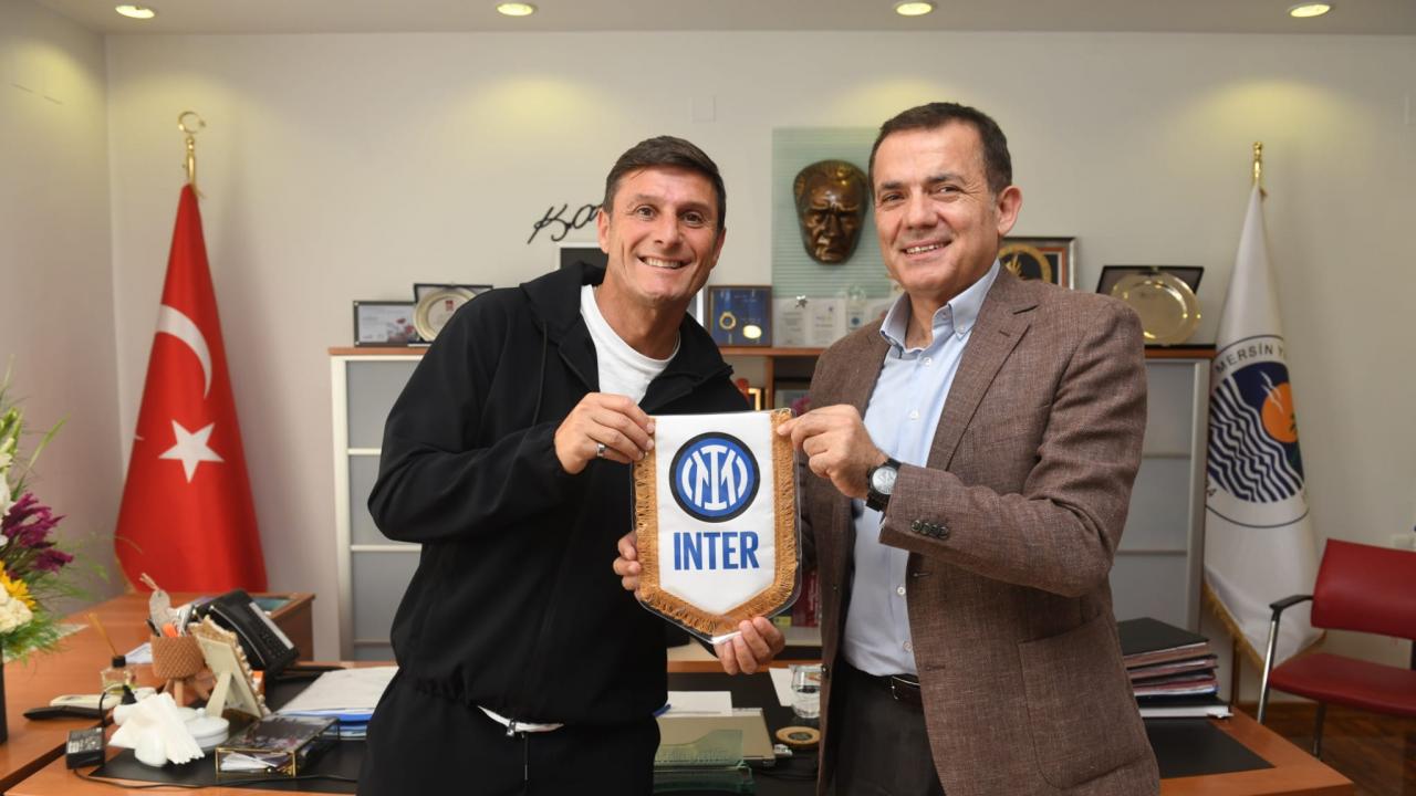 Başkan Abdullah Özyiğit, Javier Zanetti’yi ağırladı