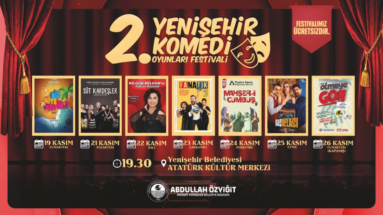 2. Yenişehir Komedi Oyunları Festivali Başlıyor